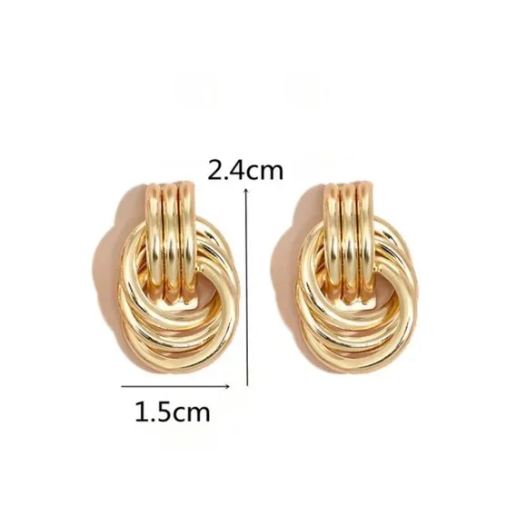 Earrings Woman Cicle Stud Top Bohemian Hoop Drop Cute Trendy Jewelry - Picture 7 of 7